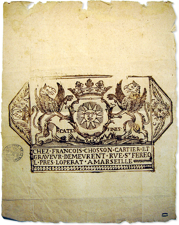 François CHosson 1736 enveloppe originale Archives de Marseille
