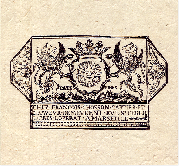 François Chosson 1736 restored original sheet of packaging